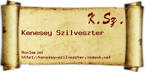 Kenesey Szilveszter névjegykártya
